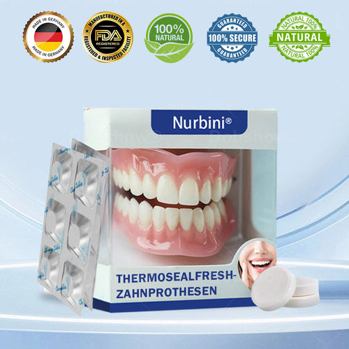 Nurbini® ThermoSeal Fresh Zahnprothesen- - ✅ Klinisch erwiesen, um Prothesenrutschen und -beschwerden vollständig zu lösen!