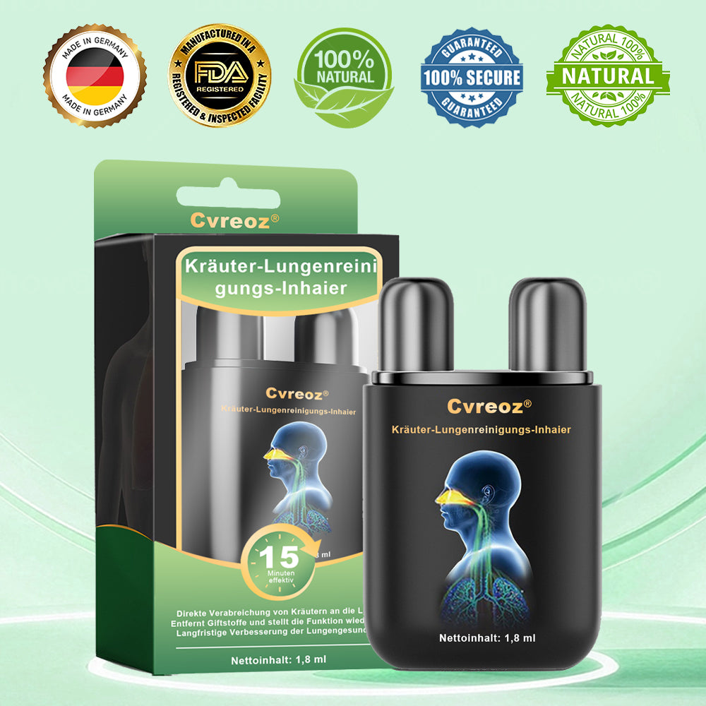 ✅Offizielles Geschäft|Cvreoz® Kräuter-Lungenreinigung Inhalieren(🫁Husten, Keuchen, Kurzatmigkeit, Auswurf, verstopfte Nase, Bronchitis, Bronchitis, Allergiesymptome, Lungenbeschwerden