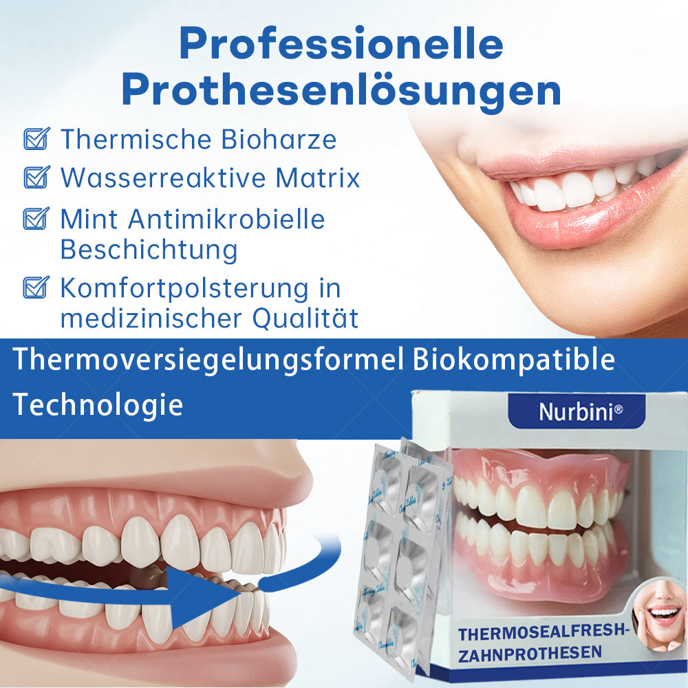 Nurbini® ThermoSeal Fresh Zahnprothesen- - ✅ Klinisch erwiesen, um Prothesenrutschen und -beschwerden vollständig zu lösen!