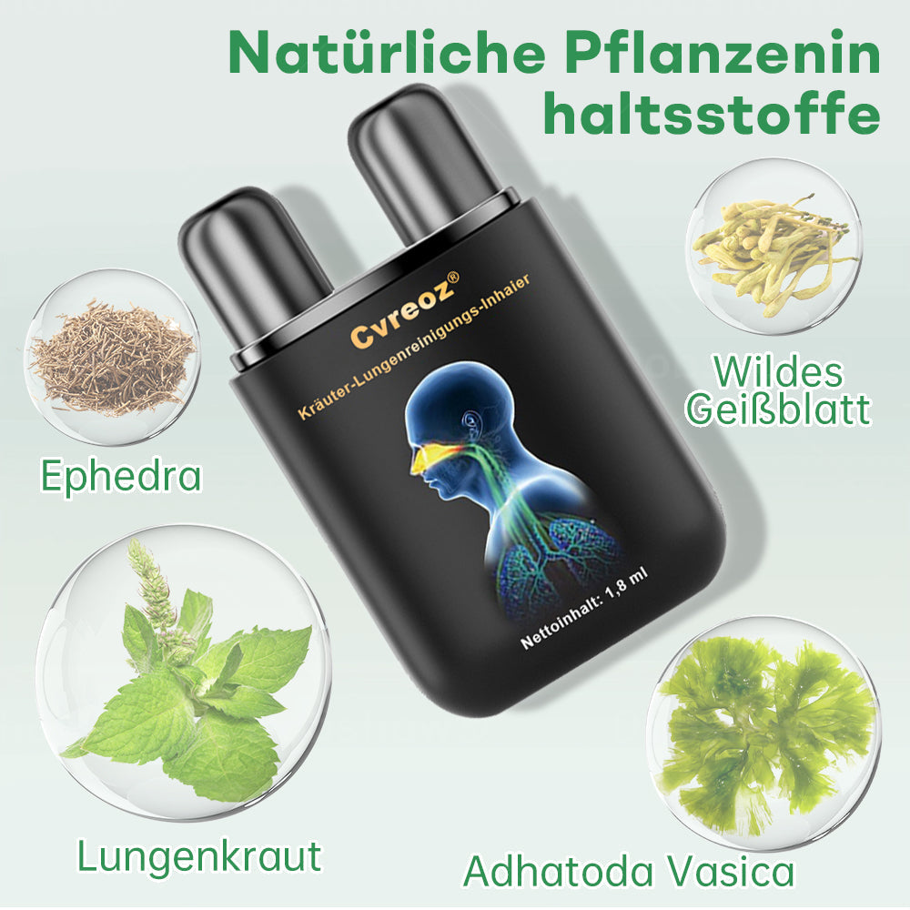 ✅Offizielles Geschäft|Cvreoz® Kräuter-Lungenreinigung Inhalieren(🫁Husten, Keuchen, Kurzatmigkeit, Auswurf, verstopfte Nase, Bronchitis, Bronchitis, Allergiesymptome, Lungenbeschwerden